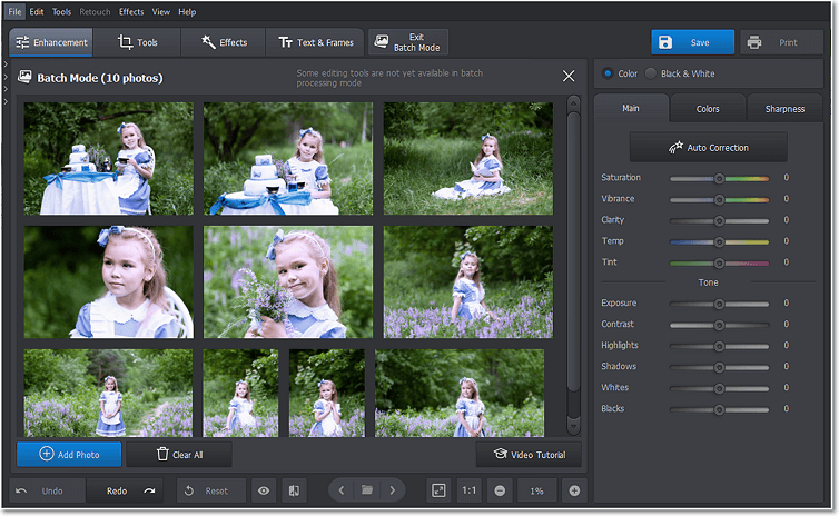 Multiple photos being viewed in a photo editor.