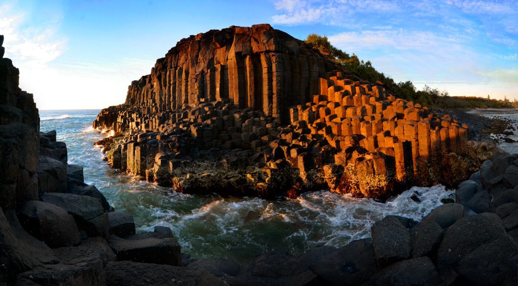 The impressive columns of Fingal Rock North New South Wales Australia, a marvel of nature.